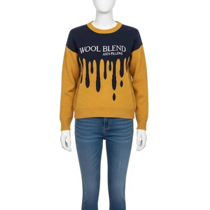 Suéter de Mujer con Mezcla de Lana, Anti-Pilling, Estampado Goteante, Tejido Suave, Cálido, Cómodo, Informal, Ropa de Invierno, Moda Femenina - Product Image 2