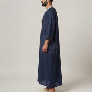 Stylish Moroccan Jubba for <b>Men</b> Classic Traditional Design Comfortable Fabric Neat Finishing Elegant Look Religious Summer Cotton - Product Image 3