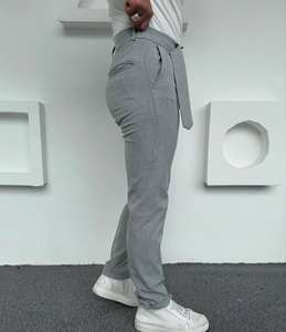 Pantalones de Vestir Casuales para Hombre, Azul Marino, Corte Regular, Impermeables, Elásticos, con Cierre de Cremallera Media, Rectos, de Algodón, Talla Grande - Product Image 2