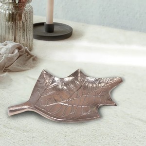 Plateau décoratif fait à la main en aluminium enduit de couleur feuille d'argent Design centre de table plateau de service décor à la maison Accent table - Product Image 1