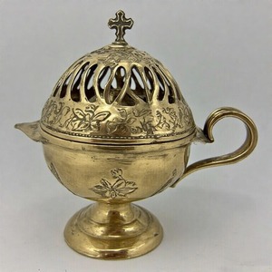 Divinarise divinefume กลิ่นอายของท้องฟ้าที่แขวนเครื่องหอมทองเหลืองธูปโบราณสำหรับพิธีกรรมของโบสถ์และการบูชาอันศักดิ์สิทธิ์ - Product Image 4