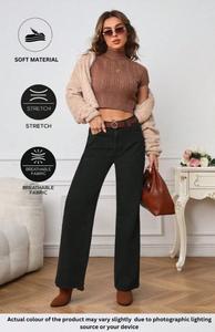 Jeans de Mezclilla Anchos de Pierna Recta, Cintura Alta, Estilo Vintage Lavado, Holgados, Negros Modernos, Tallas 26 a 40, OSCA INTERNATIONAL - Product Image 6