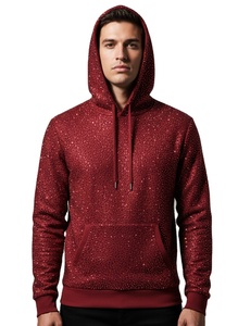 Sudadera con capucha y cremallera con logotipo personalizado de pedrería para hombre, 500 g/m², lavado ácido, oversize, de felpa francesa gruesa, estilo urbano, marca OEM - Product Image 1