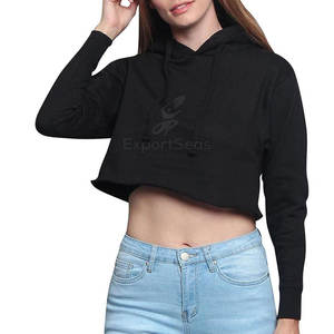 Top corto transpirable para mujer, ropa de calle, gran oferta, sudaderas con capucha hechas en Material de alta calidad, sudaderas con capucha cortas para mujer - Product Image 2
