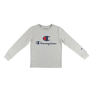 Chemises et t-shirts actifs Champion Heritage Classic Ls pour garçons Couleur : Gris/Marine 100% authentique - Product Image 1