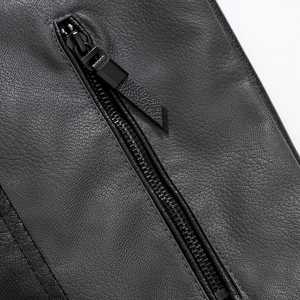 Veste en cuir ajustée pour hommes Veste noire Veste en cuir PU de qualité supérieure à la mode britannique pour hommes - Product Image 5