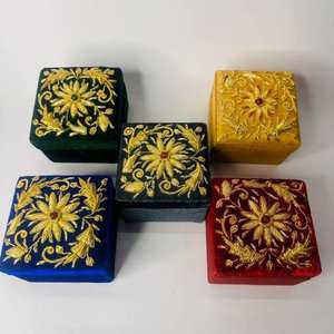 Perfect Pattern Beautiful Shanell And Silk Fabric Jewelry <b>Storage</b> Solution <b>Box</b> Handmade Wholesale Best Price - Product Image 1