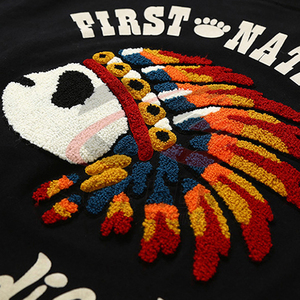 Camiseta de chenilla de peso pesado, ropa de fabricante personalizada, ropa de calle con logotipo bordado, Camiseta de algodón de gran tamaño para hombre - Product Image 2