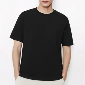 T-shirt à manches courtes personnalisé en pur coton Top à col rond pour hommes Vêtements tout coton T-shirt ample à manches courtes à la mode pour hommes - Product Image 1