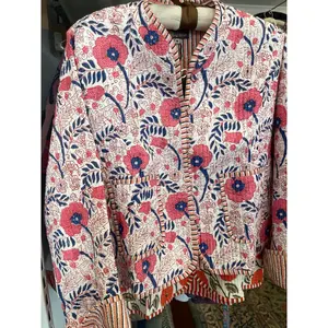 Chaqueta Acolchada de Algodón con Estampado Floral para Mujer, Estilo Rajasthani, con Mangas Largas, para Picnic en el Jardín y Aventuras al Aire Libre - Product Image 2