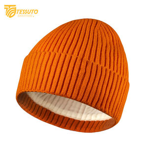 Unisex Thick Knitted Winter Beanie Jacquard Fabric Skull <b>Cap</b> for <b>Men</b> and Women Cuffed Beanies - Product Image 4