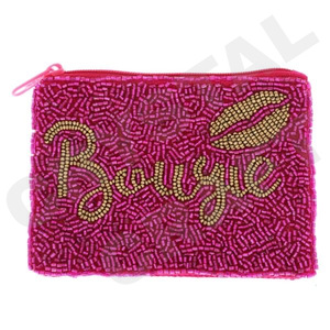 Lip Bouye Design Customized Seed Beaded Coin Pouch Wallet Beautiful Coin Purse with <b>Fashionable</b> <b>Accessory</b> Features - Product Image 1
