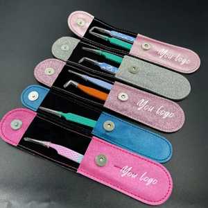 Pince à épiler à extension de cils professionnelle durable en acier inoxydable de précision à pointe lisse de 10mm Design de coupe inférieure rouge chaud - Product Image 3