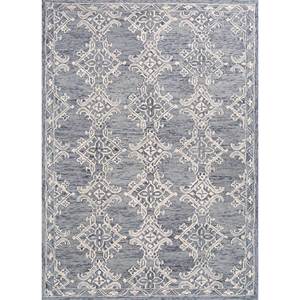 Imara Classic Tra-13050 Hand Tufted Wool <b>Rug</b> Grey Black Hallway Pattern for Home Gift 10mm <b>Thickness</b> Jacquard Technique Viscose - Product Image 1