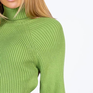 เสื้อสเวตเตอร์ถักเข้ารูปสำหรับผู้หญิงเสื้อสเวตเตอร์แบบถักมีฮู้ดเปิดไหล่ปล่อยโลโก้สินค้ามาใหม่ - Product Image 2