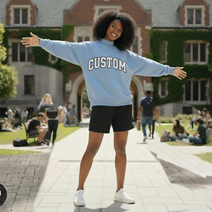 Pull en maille polaire pour femme, imprimé surdimensionné, col montant, style vintage, épaules tombantes, manches longues, automne-hiver, Sigma Gamma Rho - Product Image 3