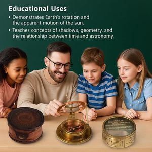 Brújula Clásica Antigua de Latón con Caja Metálica, Herramienta de Navegación Marina, Calendario Grabado, Brújula de Bolsillo para Coleccionistas de Exteriores - Product Image 5