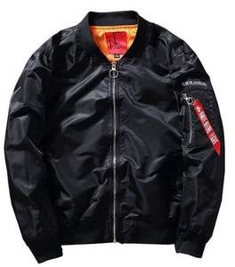 Blouson Bomber Noir Fin Personnalisé pour Hommes, Fournisseur ODM, Brodé avec Votre Propre Logo et Décoration de Badge Avant - Product Image 4