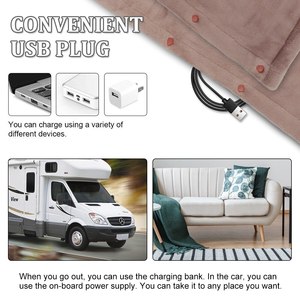 Electric Blanket 63x33in Soft Flannel Heated Blanket <strong>USB</strong> <strong>Heating</strong> Throw - Product Image 4