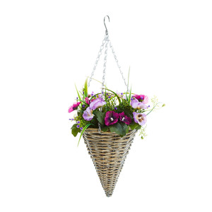 Panier en rotin fait main naturel design accrocheur suspendu pour la plantation de fleurs, jardinière suspendue fabriquée dans une usine de vente en gros supérieure - Product Image 1