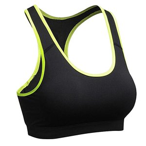 Wholesale OEM Customized Solid Color Yoga Sports <b>Bra</b> with Spandex/Polyester Material Medium Support Adjustable <b>Straps</b> Front Logo - Product Image 1