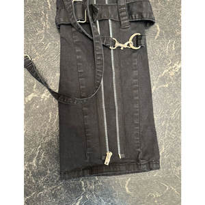 Pantalon noir HIGH Gothic Grunge avec chaînes, bretelles et fermetures éclair, coupe slim pour femmes, 2026 - Product Image 4