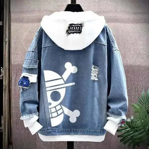 Sweat à capuche One Piece Anime, coupe ample, tissu denim - Product Image 2