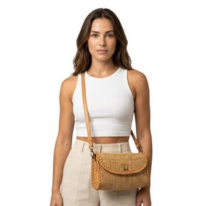 Bolso Bandolera de Yute Tejido a Mano con Ribete de Cuero para Mujer, Estilo Boho Vintage, Reutilizable, Venta al Por Mayor de Fábrica OEM - Product Image 3