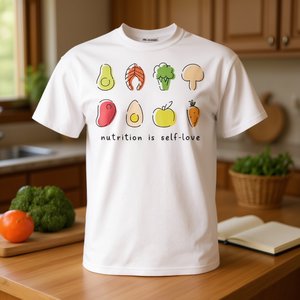 T-shirt Unisex in Cotone Girocollo a Maniche Corte con Stampa 'Nutrition Is Self Love', Abbigliamento Promozionale Ecologico - Product Image 2