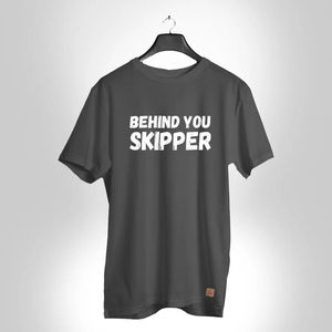 Dernières tendances de haute qualité grande taille T-Shirt pour hommes poids lourd 250GSM 100% coton coupe ample imprimé derrière vous Skipper Tee - Product Image 3