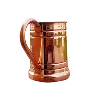 Mug en cuivre massif non doublé avec poignée en laiton - Tasse en cuivre de qualité alimentaire pour boissons glacées, articles de bar de qualité pour restaurants et hôtels - Product Image 3