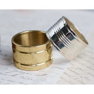 Export Quality Shiny Silver & Gold Metal Napkin Ring Round Shape for Wedding Dinner <b>Party</b> <b>Table</b> Decor Napkin Holder - Product Image 1