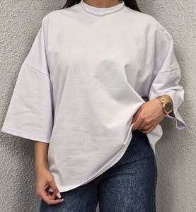เสื้อยืดผ้าฝ้าย100% ขนาดใหญ่สีที่กำหนดเองด้วยการพิมพ์สีสันสดใสออกแบบลายสีทึบบริการ OEM & ODM - Product Image 5