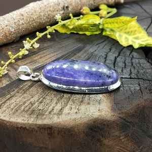 Charoite Bold Setting Pendentif en argent sterling 925 Pendentif en argent fait à la main Pendentif de style ethnique - Product Image 5