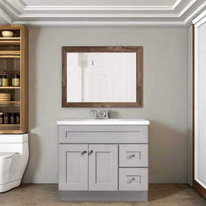 Meuble de rangement d'angle haut multifonctionnel en bois massif moderne résistant à l'eau et écologique, blanc, pour salle de bain - Product Image 6