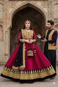 Dernière collection de vêtements traditionnels indiens et pakistanais, robe afghane respirante pour femmes 2024, style confortable et nouveau, couleur blanc et rose - Product Image 2