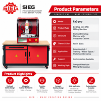 Fraiseuse CNC verticale compacte 3 axes SIEG Fa2, mini-fraiseuse de bureau fermée pour l'école, le laboratoire, la formation des fabricants et les prototypes