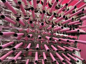 <b>Pink</b> Dyed Polypropylene Woven <b>Fabric</b> Roll Lightweight with Laminated Nonwoven Technique for Bag & Industrial Uses - Product Image 2