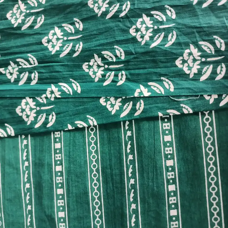 Bloque de mano indio estampado Floral estampado 100% tela de algodón suave tela de gasa suministro personalizar Color y tela