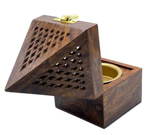 กล่องเก็บเครื่องหอมไม้ขัดเงาอย่างดี ของตกแต่งบ้านสุดหรู ของขวัญสำหรับตกแต่งคริสต์มาสและกลิ่นหอมผ่อนคลายในบ้าน - Product Image 1