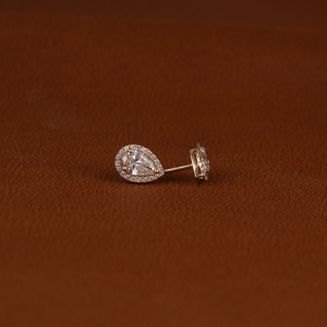 ต่างหูเม็ดเดี่ยวประดับเพชรรูปลูกแพร์สุดเก๋ของขวัญสำหรับวันครบรอบวันเกิดและงานเฉลิมฉลอง - Product Image 3