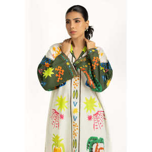 Lady's Casual Co-Ord <b>Set</b> IPST-55011 Cambric Chiffon Printed <b>Square</b> Collar Bohemian Style for Spring/Summer - Product Image 2