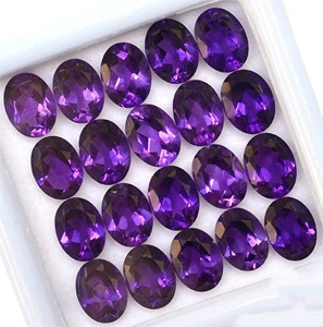 Améthyste naturelle certifiée pierre précieuse en vrac de qualité supérieure ovale à facettes pour sertissage de bijoux non traité - Product Image 1