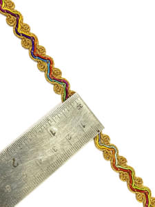 Indian Multi Ethnic Cotton Embroidery Mirror Sequins Thread Lace <b>Trimming</b> 25MM Soft Ribbon Pattern Muslim Women's Footwear - Product Image 3