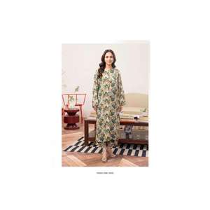 Vestido de tela de lino estampado de alta calidad de la colección pakistaní 2024 para mujeres ropa de estilo islámico para adultos - Product Image 2