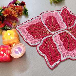 <b>Beaded</b> <b>Placemat</b> Handmade Round Charger for Luxury Dining & Holiday Decor Unique Piece Handmade <b>Beaded</b>, <b>Placemat</b>, Housewarming - Product Image 5