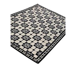 Alfombras de Lana Tejidas Planas Alhambra Ivory, Alfombras Geométricas Hechas a Mano de Yute para el Hogar, Alfombra Rectangular para Pasillo, Lateral de Cama - Modelo - Product Image 2
