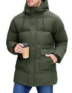 Parka longue vintage M-51 pour homme, coupe-vent d'hiver à capuche, surdimensionné, doublure en molleton de coton épais, respirant et écologique - Product Image 1