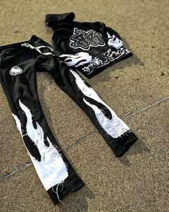 Conjunto de pantalones de chándal y Sudadera con capucha de peso pesado de gran tamaño, ropa de calle de alta calidad, chándal con estampado Uff en 3D de algodón personalizado - Product Image 4