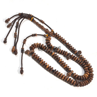 Tasbih Mala en bois léger, écologique, tendance islamique, style ange, lisse, fait main, unisexe, perles de prière pour la dévotion Zikr